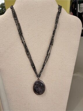 Silpada Hematite Multi-Strand Pendant Necklace